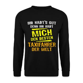 Cadeau chauffeur de taxi - Sweat-shirt Unisexe - noir - Devant - Alina (178cm) & Michal (187cm)