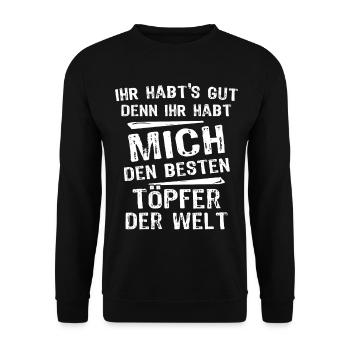 potier - Sweat-shirt Unisexe - noir - Devant - Alina (178cm) & Michal (187cm)