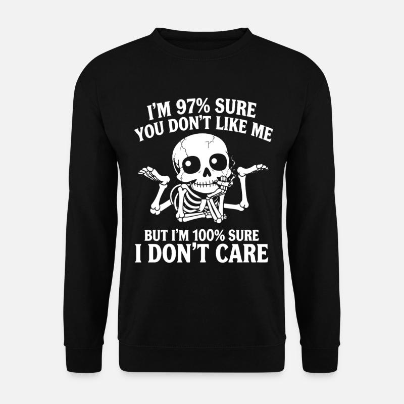 Skeleton Attitude I Don't Care - Unisex Sweatshirt - black