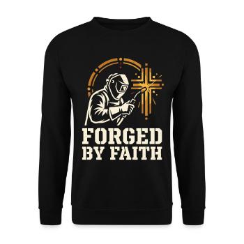 Motif soudeur avec étincelles en croix rétro - Sweat-shirt Unisexe - noir - Devant - Alina (178cm) & Michal (187cm)