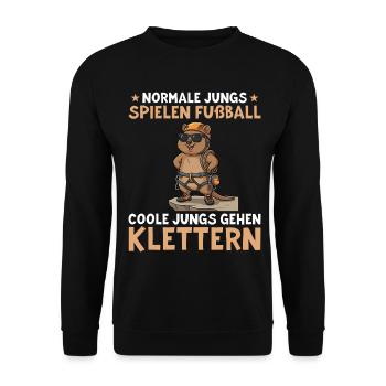 Les garçons cool vont grimper - cadeau de bloc - Sweat-shirt Unisexe - noir - Devant - Alina (178cm) & Michal (187cm)