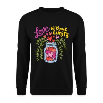 Love Without Limit T-Shirt - Sweat-shirt Unisexe - noir - Devant - Alina (178cm) & Michal (187cm)