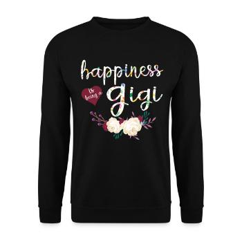 Cadeau mignon de la fête des mères de la Grand-mère avec une chemise Gigi Fleur - Sweat-shirt Unisexe - noir - Devant - Alina (178cm) & Michal (187cm)
