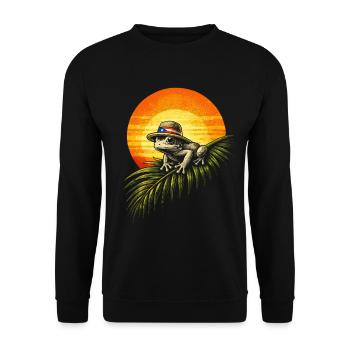 Puerto Rico Boricua Coqui Frog - Unisex Sweatshirt - black - Front - Alina (178cm) & Michal (187cm)