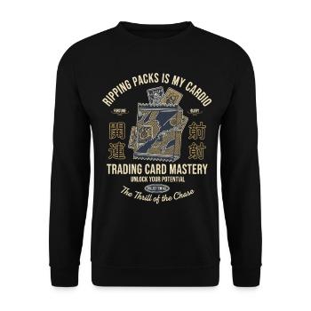 Déchirer des packs est ma maîtrise cardio des cartes à collectionner - Sweat-shirt Unisexe - noir - Devant - Alina (178cm) & Michal (187cm)