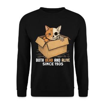 Le chat de Schrödinger à la fois mort et vivant depuis 1935 - Sweat-shirt Unisexe - noir - Devant - Alina (178cm) & Michal (187cm)