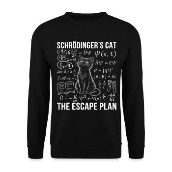 Le Chat de Schrödinger Le Plan d’évasion - Sweat-shirt Unisexe - noir - Devant - Alina (178cm) & Michal (187cm)