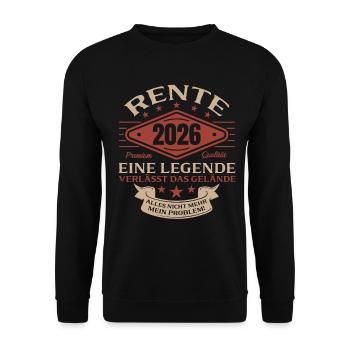 Pension Gift Man Retraite retraite 2026 Drôle - Sweat-shirt Unisexe - noir - Devant - Alina (178cm) & Michal (187cm)