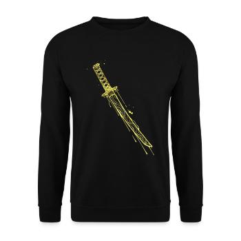 Katana d’Or Samouraï - Sweat-shirt Unisexe - noir - Devant - Alina (178cm) & Michal (187cm)