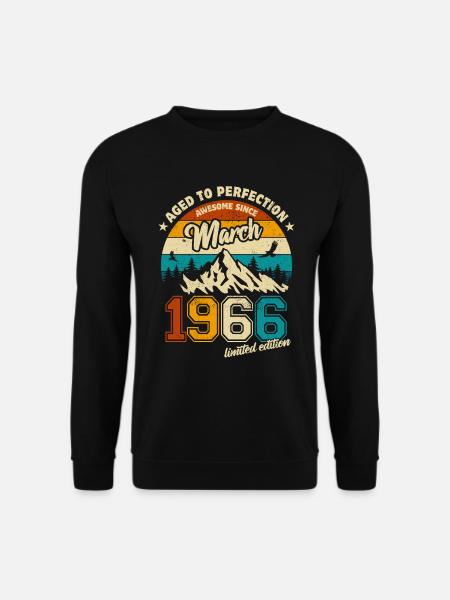 Vintage Limited Edition March 1966 Geburtstag - Unisex Pullover - Schwarz