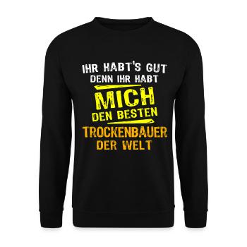 Drywall Builder Gift - Unisex Sweatshirt - black - Front - Alina (178cm) & Michal (187cm)