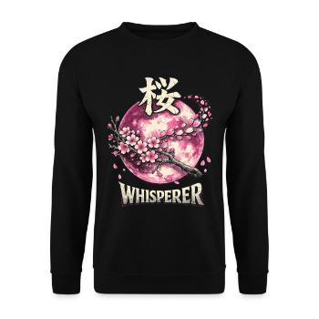 Cherry Blossom Sakura Cherry Blossom - Unisex Sweatshirt - black - Front - Alina (178cm) & Michal (187cm)