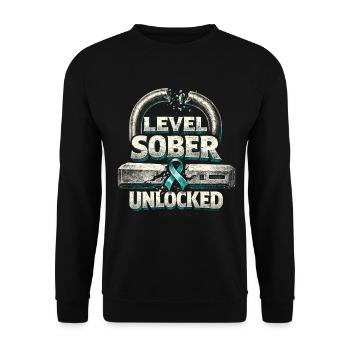 Niveau de détox de sevrage addict Sobre débloqué - Sweat-shirt Unisexe - noir - Devant - Alina (178cm) & Michal (187cm)
