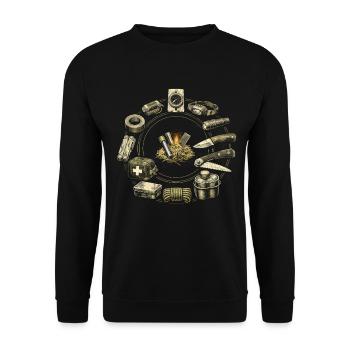 Prepper Survivalists - Unisex Sweatshirt - black - Front - Alina (178cm) & Michal (187cm)