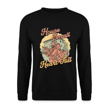 Tiny House Small Heart Full - Unisex Sweatshirt - black - Front - Alina (178cm) & Michal (187cm)