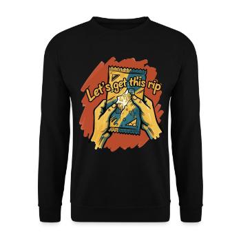 Lets Get This Rip Trading Card Booster Pack - Unisex Sweatshirt - black - Front - Alina (178cm) & Michal (187cm)