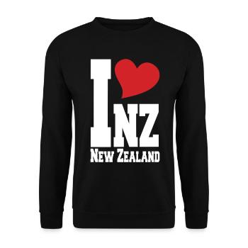 I Love New Zealand NZ Proud New Zealander - Unisex Sweatshirt - black - Front - Alina (178cm) & Michal (187cm)