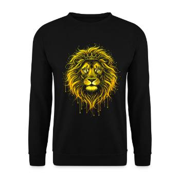 Royal Lion Gold King - Unisex Sweatshirt - black - Front - Alina (178cm) & Michal (187cm)