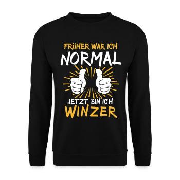 Winzer Spruch - Unisex Sweatshirt - black - Front - Alina (178cm) & Michal (187cm)