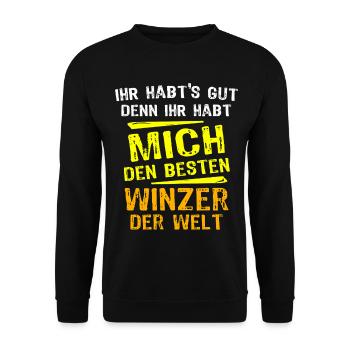 Winemaker Gift - Unisex Sweatshirt - black - Front - Alina (178cm) & Michal (187cm)