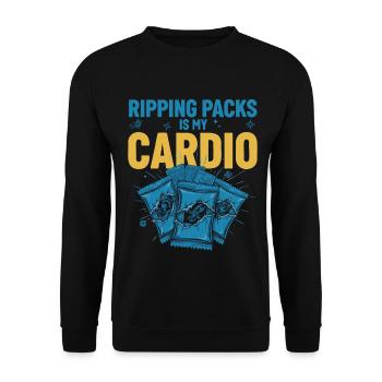Ripping Packs Is My Cardio Trading Card Booster - Unisex Sweatshirt - black - Front - Alina (178cm) & Michal (187cm)
