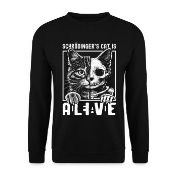 Le chat de Schrödinger vivant et mort - Sweat-shirt Unisexe - noir - Devant - Alina (178cm) & Michal (187cm)