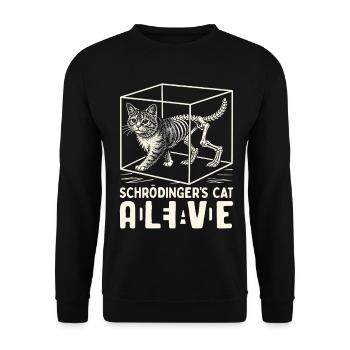 Le chat de Schrödinger vivant et mort - Sweat-shirt Unisexe - noir - Devant - Alina (178cm) & Michal (187cm)