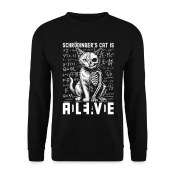 Le chat de Schrödinger vivant et mort - Sweat-shirt Unisexe - noir - Devant - Alina (178cm) & Michal (187cm)