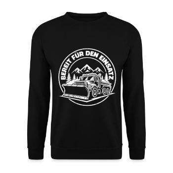Winter service READY FOR USE Fun - Unisex Sweatshirt - black - Front - Alina (178cm) & Michal (187cm)