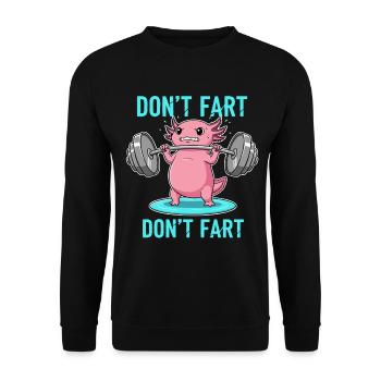 Lustiger Axolotl Gym Workout - Unisex Pullover - Schwarz - Vorne - Alina (178cm) & Michal (187cm)