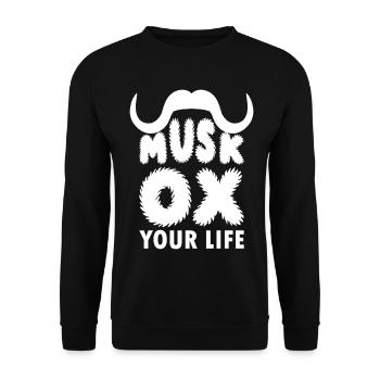 MUSK OX YOUR LIFE FOTOGRAFIE MOSCHUSOCHSEN - Unisex Pullover - Schwarz - Vorne - Alina (178cm) & Michal (187cm)