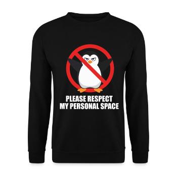 Please Respect My Personal Space Penguin - Unisex Sweatshirt - black - Front - Alina (178cm) & Michal (187cm)