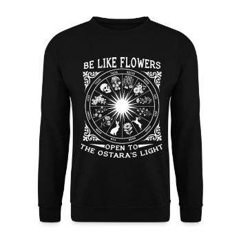 Sois comme les fleurs Joyeuses Pâques Ostara - Sweat-shirt Unisexe - noir - Devant - Alina (178cm) & Michal (187cm)