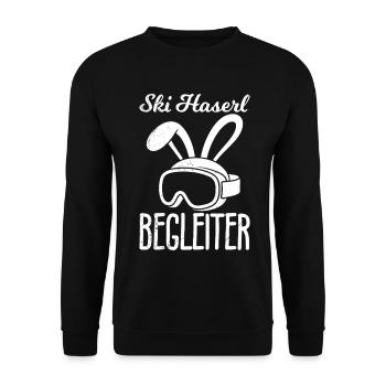Apres APRES-SKI HASEN BETREUER LUSTIG - Unisex Pullover - Schwarz - Vorne - Alina (178cm) & Michal (187cm)