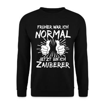 Zauberer - Unisex Pullover - Schwarz - Vorne - Alina (178cm) & Michal (187cm)