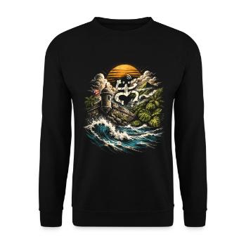 Puerto Rico Boricua - Unisex Pullover - Schwarz - Vorne - Alina (178cm) & Michal (187cm)
