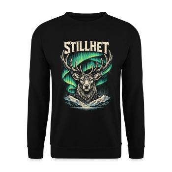 Skandinavisch Wikinger Stillhet - Unisex Pullover - Schwarz - Vorne - Alina (178cm) & Michal (187cm)