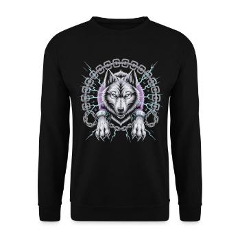 T-shirt Nordic Wolf – Runes & Colliers - Sweat-shirt Unisexe - noir - Devant - Alina (178cm) & Michal (187cm)