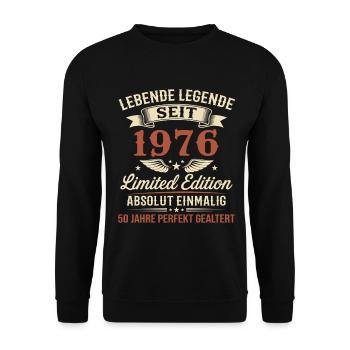 50e anniversaire Legend Vintage Gift 1976 - Sweat-shirt Unisexe - noir - Devant - Alina (178cm) & Michal (187cm)