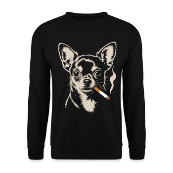 Chemise Chihuahua – Motif de chien croquis - Sweat-shirt Unisexe - noir - Devant - Alina (178cm) & Michal (187cm)