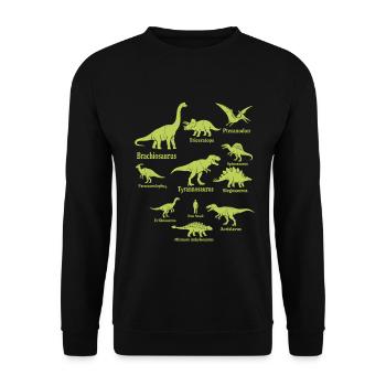 Dinosaur Shirt for Dino Fans - Unisex Sweatshirt - black - Front - Alina (178cm) & Michal (187cm)