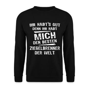 Brick Burner - Unisex Sweatshirt - black - Front - Alina (178cm) & Michal (187cm)