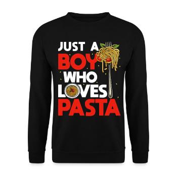 Nur Ein Junge, Der Italienische Pasta-spaghetti - Unisex Pullover - Schwarz - Vorne - Alina (178cm) & Michal (187cm)