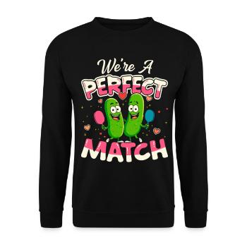 Nous sommes le duo parfait pour la Saint-Valentin du pickleball - Sweat-shirt Unisexe - noir - Devant - Alina (178cm) & Michal (187cm)