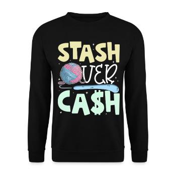 Stash Over Cash Häkeln - Unisex Pullover - Schwarz - Vorne - Alina (178cm) & Michal (187cm)