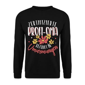 Certified Professional Granny Hugs Grandmother - Unisex Sweatshirt - black - Front - Alina (178cm) & Michal (187cm)