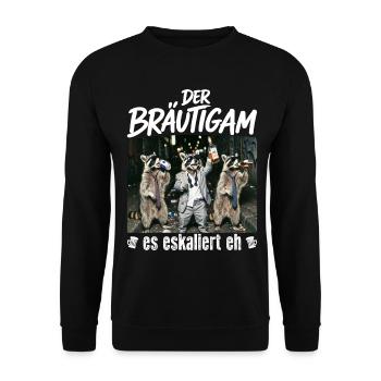 Enterrement de vie de garçon Hommes chemise Marié Enterrement de vie de garçon - Sweat-shirt Unisexe - noir - Devant - Alina (178cm) & Michal (187cm)