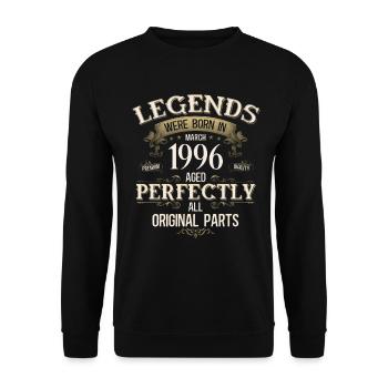 30th Birthday Gift Husband Vintage March 1996 - Unisex Sweatshirt - black - Front - Alina (178cm) & Michal (187cm)