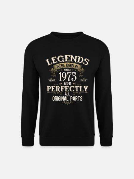 51st Birthday Gift Husband Vintage March 1975 - Unisex Sweatshirt - black