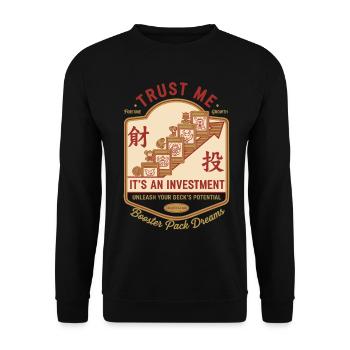 Glaub mir, es ist ein Investment-Booster-Pack-Traum - Unisex Pullover - Schwarz - Vorne - Alina (178cm) & Michal (187cm)